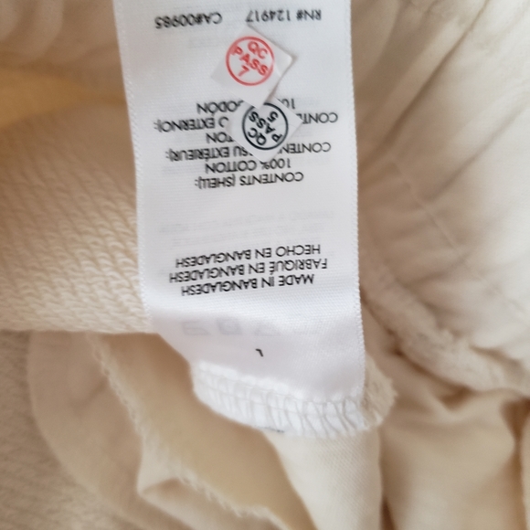 WeWoreWhat Off White Terry Jogger Cotton Sweatpants Large Baggy Boyfriend Cream - Picture 13 of 13